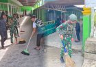 Satgas Yonif 711/Raksatama Gelar Karya Bakti Bersih-Bersih Masjid di Distrik Tigi Waghete